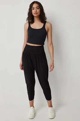 Ardene Super Soft Harem Pants in Black | Size | Polyester/Elastane | Eco-Conscious