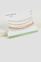 Ardene 5-Pack Pearl Chain Bracelets in Gold | Eco-Conscious