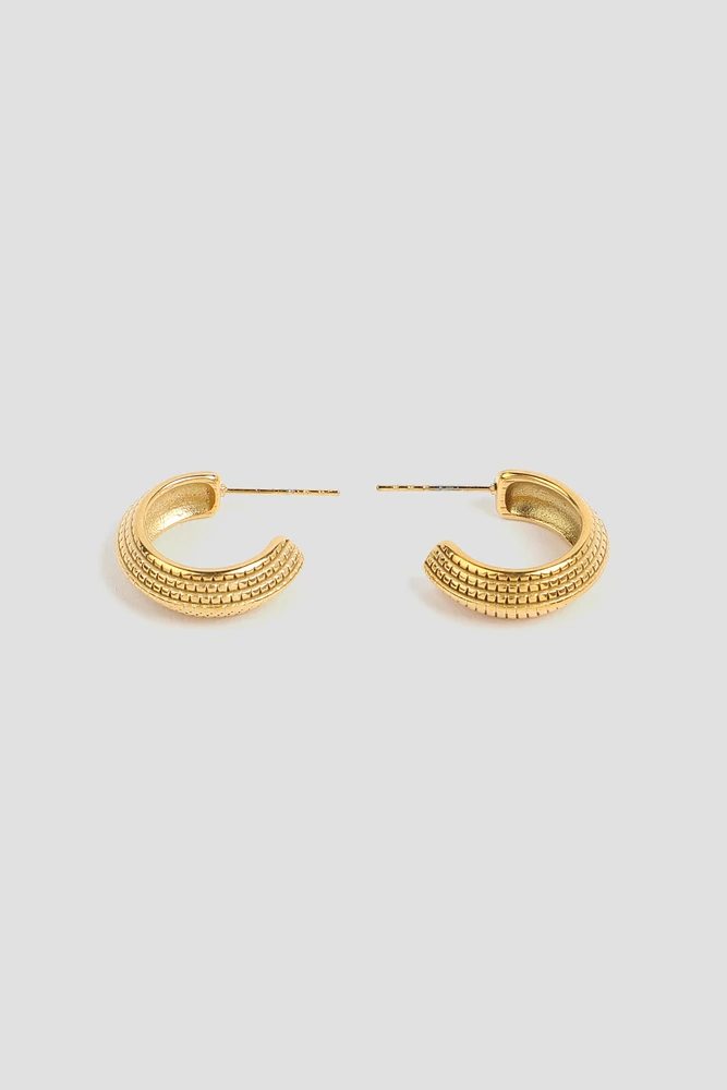 Ardene Stainless Steel Hoop Earrings in Gold