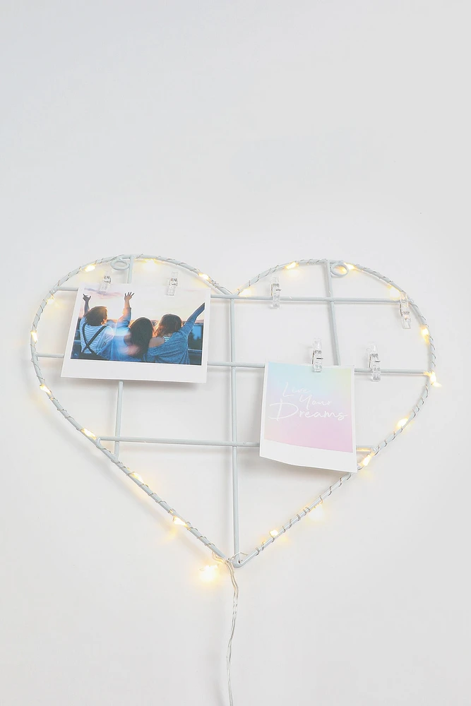 Ardene Heart Picture Frame with Pins in White