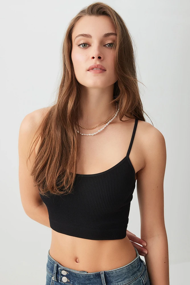 Ardene Basic Ultra Crop Seamless Tank in | Size | Nylon/Elastane | Eco-Conscious