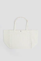 Ardene Large Canvas Tote Bag in White | Polyester | Eco-Conscious