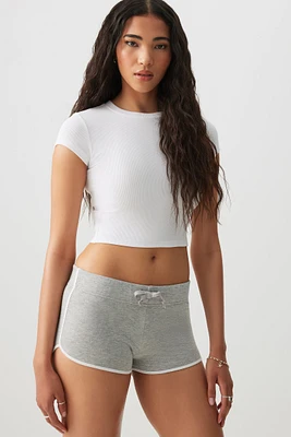 Ardene French Terry Mini Dolphin Shorts in Light Grey | Size | Polyester/Rayon | Eco-Conscious