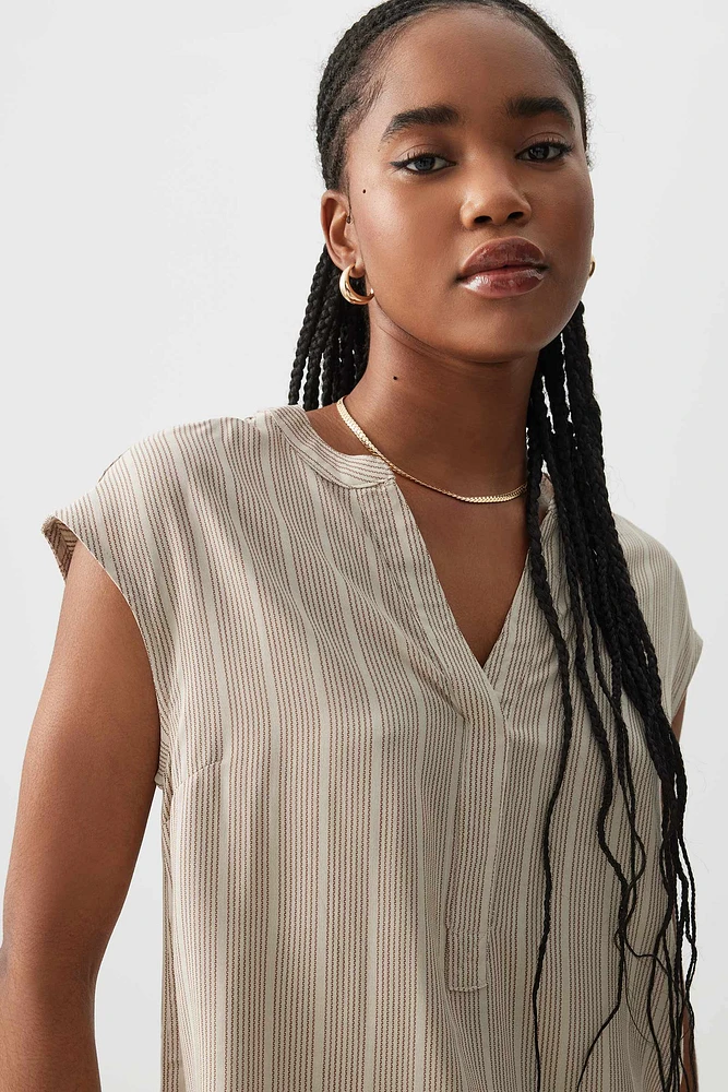 Ardene Basic Dolman Cap Sleeve Tunic in Beige | Size | Viscose | Eco-Conscious | 100% Recycled