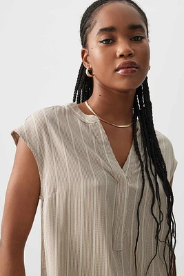 Ardene Basic Dolman Cap Sleeve Tunic in Beige | Size | Viscose | Eco-Conscious | 100% Recycled