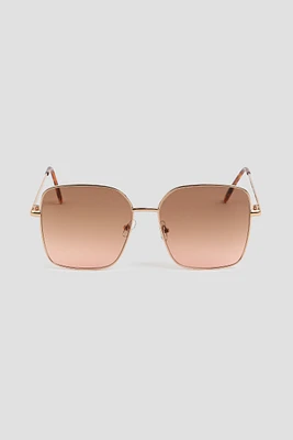 Ardene Oversized Square Sunglasses in Gold