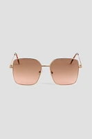 Ardene Oversized Square Sunglasses in Gold