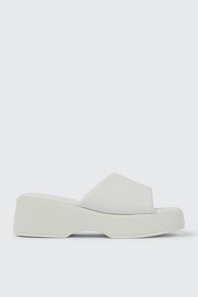 Ardene Puff Strap Platform Sandals in | Size | Faux Leather | Eco-Conscious