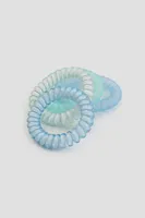 Ardene 4-Pack Coiled Hair Ties in Light Blue