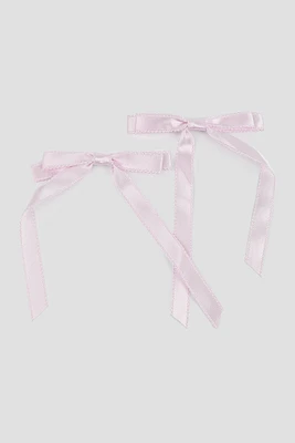 Ardene Kids 2-Pack Bow Hair Clips in Lilac