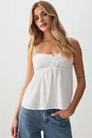 Ardene White Babydoll Tank Top | Size | Viscose