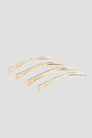 Ardene 4-Pack Embellished Bobby Pins in Gold