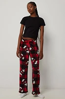 Ardene Plush Mickey Mouse PJ Pants in Red | Size