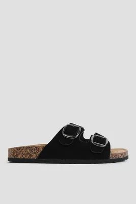 Ardene Two-Buckle Sandals in | Size | Faux Leather/Faux Suede