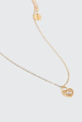 Ardene 14K Gold Plated Heart Padlock Necklace