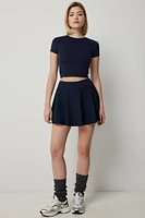 Ardene Skater Skirt in Dark Blue | Size | Polyester/Spandex/Elastane