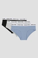 Ardene 3-Pack Solid Cotton Hipster Panties | Size | Spandex/Cotton