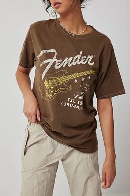 Ardene Fender Graphic T-Shirt in Brown | Size | 100% Cotton