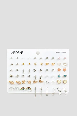 Ardene 30-Pack Assorted Studs & Hoops | Stainless Steel