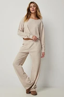 Ardene Waffle Knit Lounge Pants in Beige | Size | Polyester/Spandex