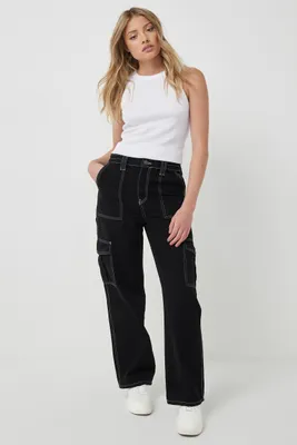 Ardene High Rise 90's Cargo Jeans in | Size | 100% Cotton