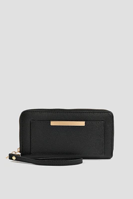 Ardene Accordion Wallet in Black | 100% Recycled Polyester/Faux Leather