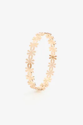 Ardene Daisy Bangle Bracelet in Gold