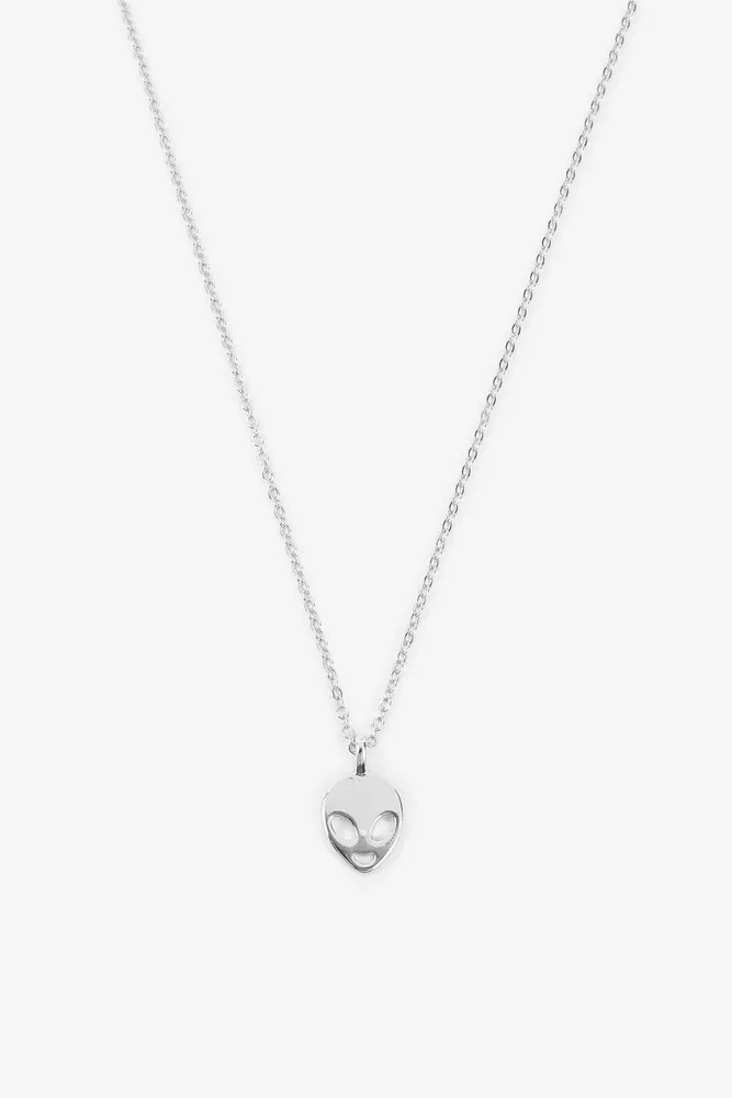 Ardene Alien Chain Necklace in Silver