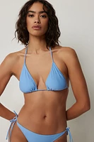 Ardene Triangle Bikini Top in Light Blue | Size | Polyester/Nylon/Elastane | Microfiber