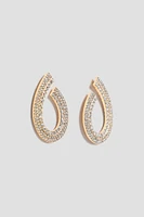 Ardene Embellished Curved Earrings in Gold | Stainless Steel