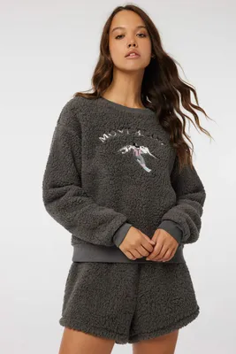 Ardene Sherpa PJ Set in Grey | Size | Polyester