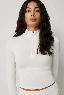 Ardene Fitted 1/4 Zip Top in | Size | Polyester/Spandex | Eco-Conscious