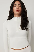 Ardene Fitted 1/4 Zip Top in | Size | Polyester/Spandex | Eco-Conscious
