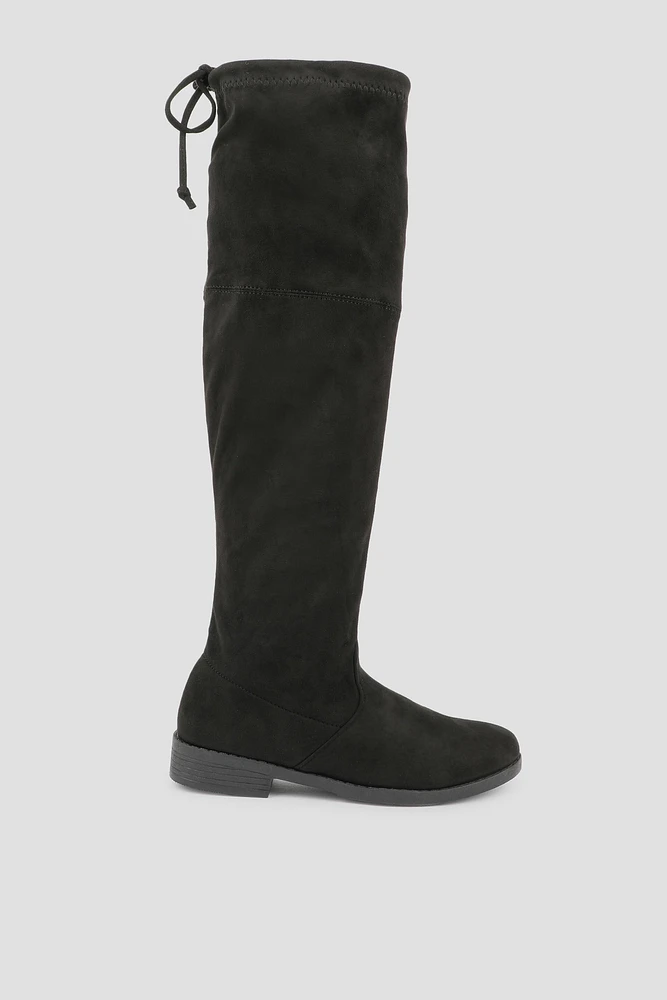 Ardene Black Faux Suede Knee High Boots | Size | Eco-Conscious