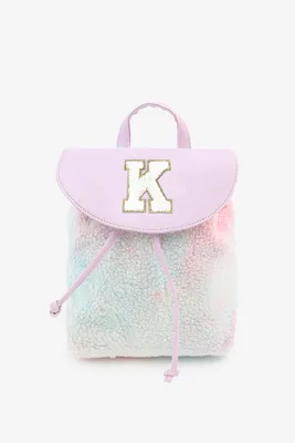 Ardene Initial K Backpack in Lilac | Faux Leather