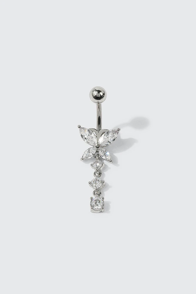 Ardene Butterfly Navel Piercing in Silver