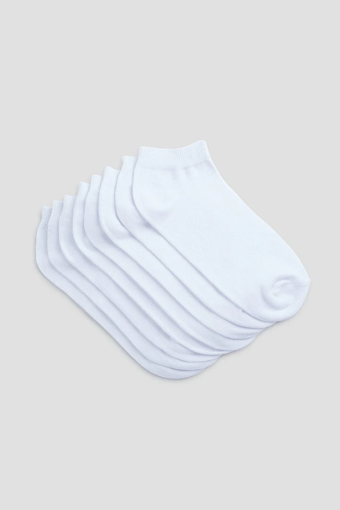 Ardene 4-Pack Solid Ankle Socks in White | Polyester/Cotton/Elastane