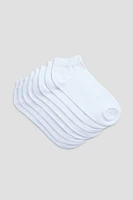 Ardene 4-Pack Solid Ankle Socks in White | Polyester/Cotton/Elastane