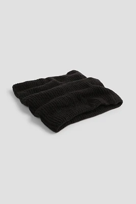 Ardene Faux Fur & Knit Snood in Black | Polyester