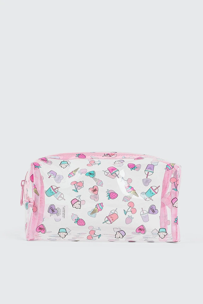 Ardene Kids Clear Sweets Makeup Bag
