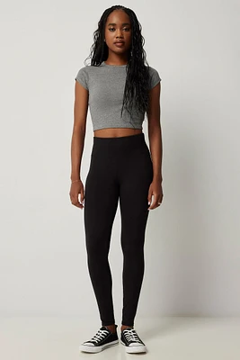 Ardene Super Soft Wide Waistband Leggings in Black | Size | Polyester/Spandex