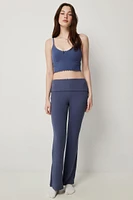 Ardene Super Soft Flare PJ Pants in Dark Blue | Size | Polyester/Spandex | Eco-Conscious