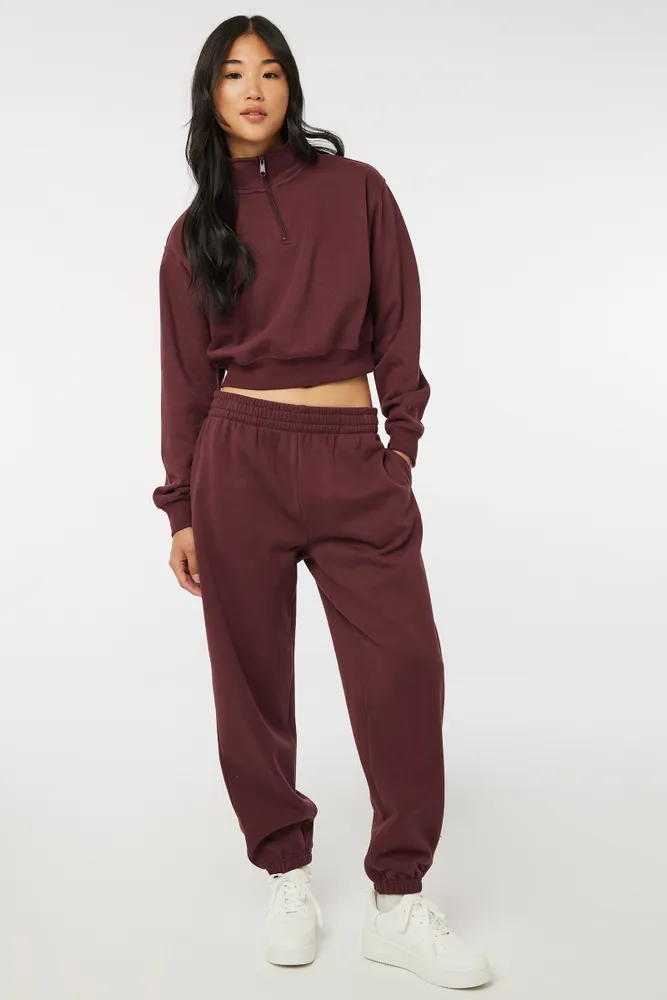 Ardene Baggy Sweatpants in, Size, Polyester/Cotton, Fleece-Lined, Eco-Conscious