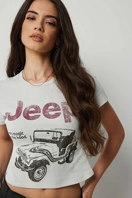 Ardene Jeep Baby T-Shirt in Light Grey | Size | Spandex/Cotton