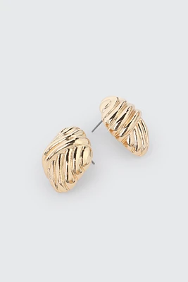 Ardene Knotted Stud Earrings in Gold | Stainless Steel