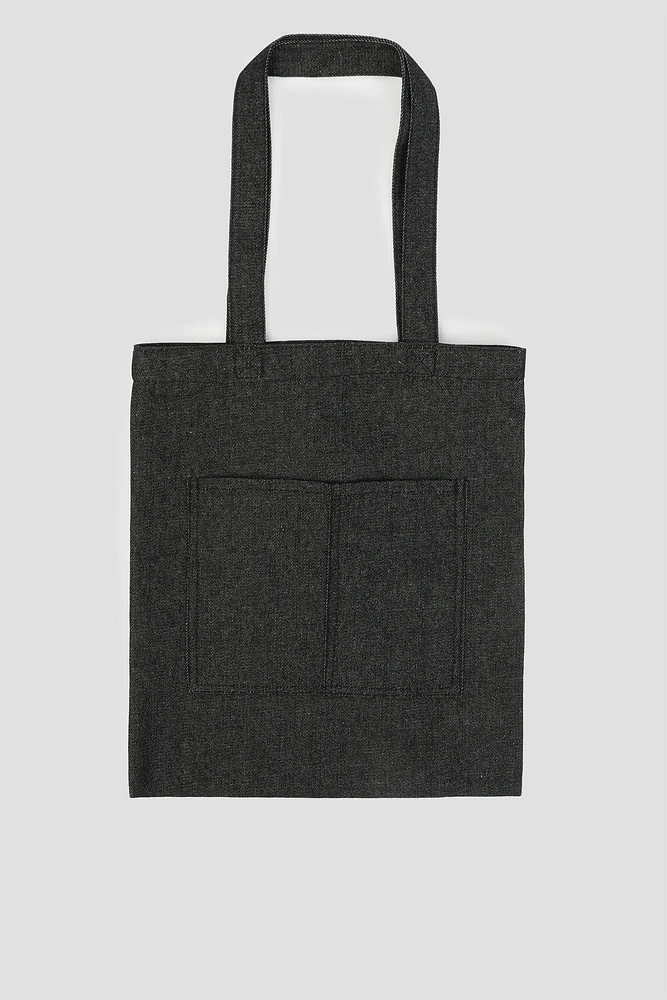 Ardene Canvas Tote Bag in Black | Polyester | Eco-Conscious | 100% Recycled
