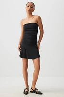 Ardene Ruched Tube Dress with Integrated Shorts in | Size | Polyester/Spandex