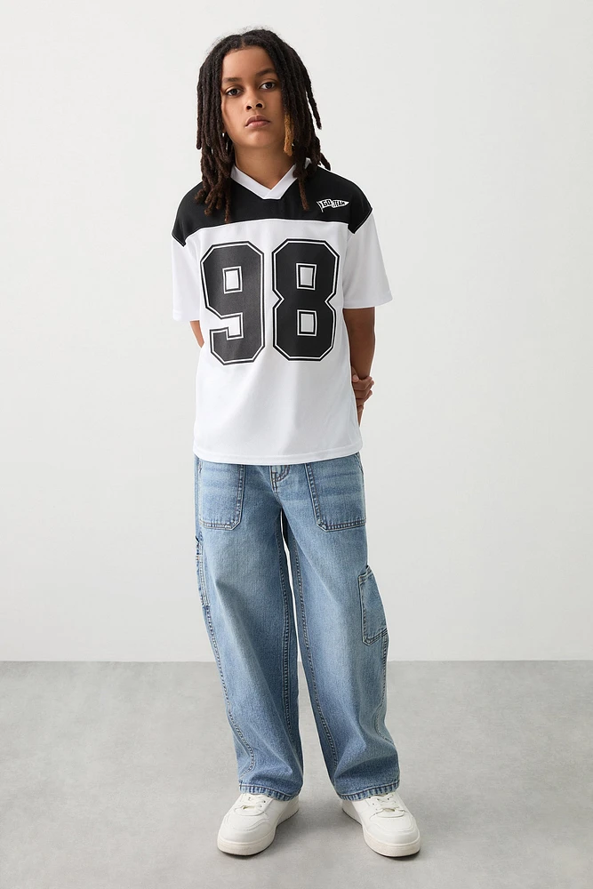 Ardene Kids Carpenter Jeans in Light Blue | Size | 100% Cotton