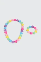 Ardene Kids Heart Necklace & Bracelet Set