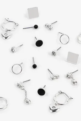Ardene Pack of Silver & Black Earrings | Stainless Steel